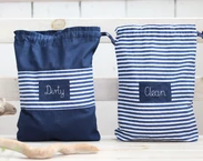 Personalized Kids travel clean and dirty lingerie bags, kindergarten pouches, travel baby shower gift, Kids travel organizer