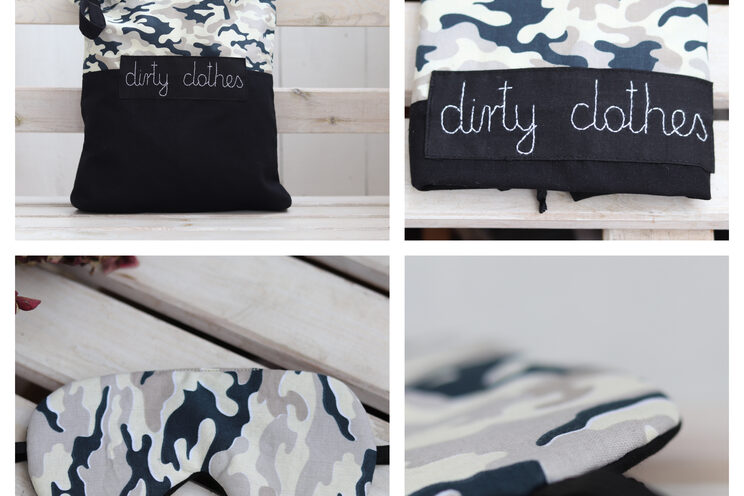 Dirty Clothes Bag With Name, Military Camo Pattern Travel Lingerie Bag, Travel Accessories For Him, Travel Laundry Bag
