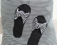 Shoe bag organizer, Cute gift for her, Black Stripes Travel Shoe Bag