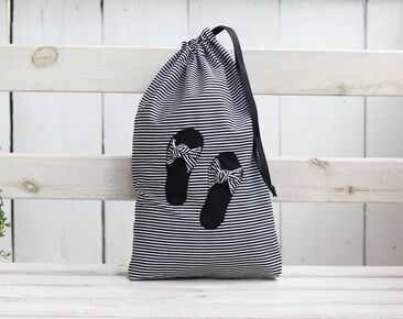 Organizador de bolsa de zapatos, lindo regalo para ella, bolsa de zapatos de viaje de rayas negras