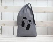 Shoe bag organizer, Cute gift for her, Black Stripes Travel Shoe Bag