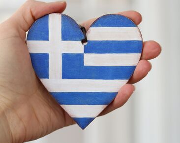 Griekse vlag, kerstversiering, handgeschilderde aangepaste bagagevlag van griekenland, schattige autoaccessoires
