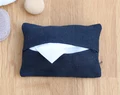 Personalized Travel Tissue Holder, Purse Pocket Holder, Elegant Navy Blue Linen 50th Birthday Idea, Gifts For Dad