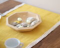 Yellow Easter Table Runner, Linen Decorations With Lace
