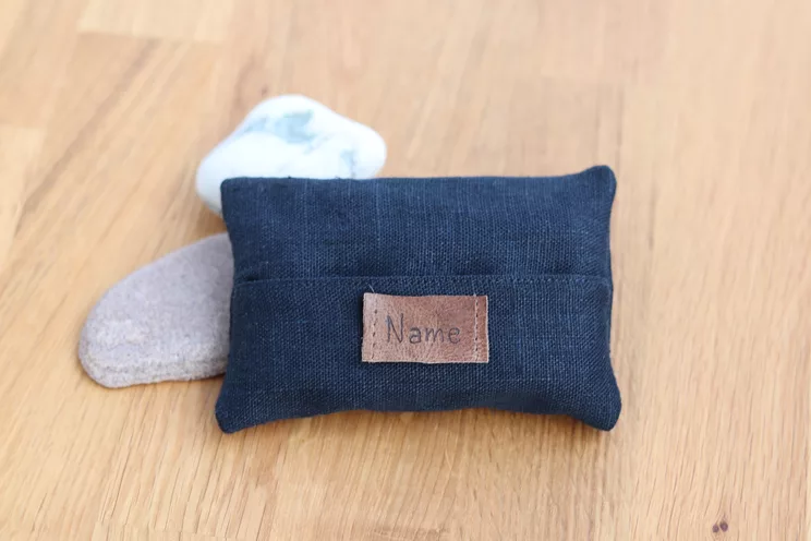 Personalized Travel Tissue Holder, Purse Pocket Holder, Elegant Navy Blue Linen 50th Birthday Idea, Gifts For Dad
