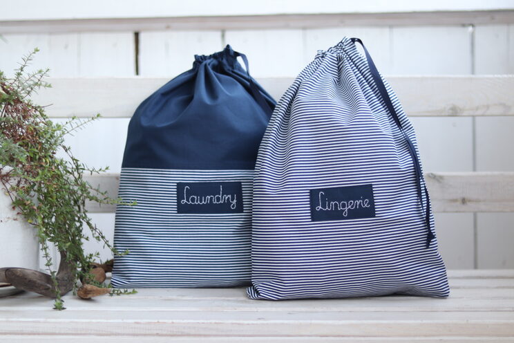 Travel Laundry Bag, Lingerie Bag, Travel Accessories, Zero Waste Shoe Bag, Personalized Custom Label, Reusable