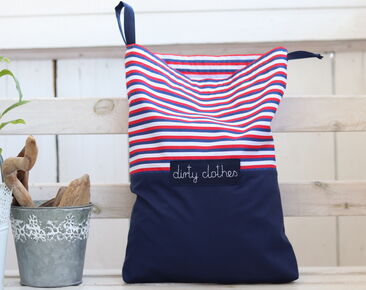 Personalized travel pouches for kids, stripes cotton USA colors kindergarten lingerie bags, travel baby shower gift