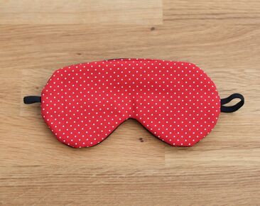 Verstellbare Schlafaugenmaske, Reisegeschenke aus Baumwolle mit roten Punkten, organische Augenabdeckung für die Reise