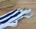 Personalized And Reusable Cutlery Holder For Travel, Zero Waste Utensils Wrap For Picnic, Cotton Cutlery Case