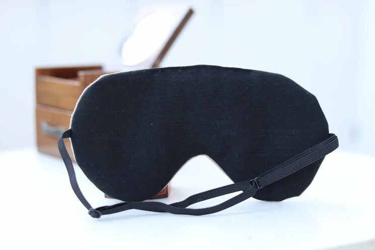 Podesiva Maska Za Oči Za Spavanje, Bež Platno S Obje Strane Pokloni Za Putovanja, Pokrivalo Za Oči Za Putovanja