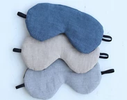 Adjustable sleeping eye mask, beige linen both sides travel gifts, Eye cover for Travel
