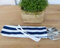 Personalized And Reusable Cutlery Holder For Travel, Zero Waste Utensils Wrap For Picnic, Cotton Cutlery Case