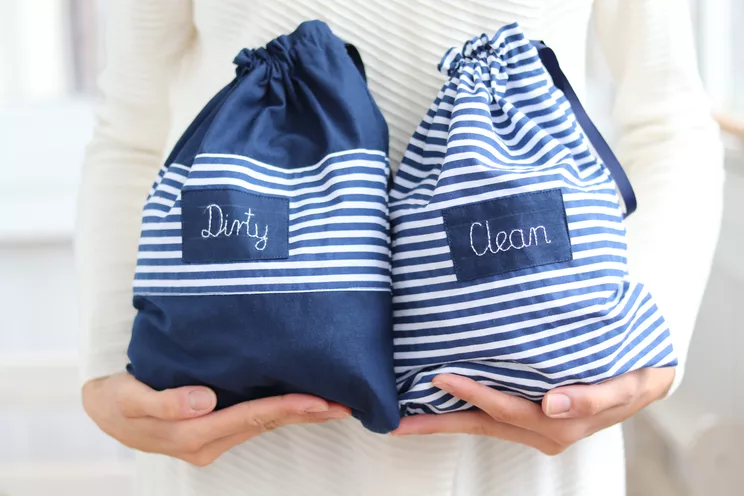 Personalized Kids travel clean and dirty lingerie bags, kindergarten pouches, travel baby shower gift, Kids travel organizer