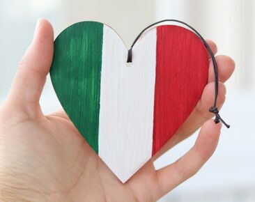 Italien-Flagge, personalisierte Weihnachtsverzierung, handgemalte Gedenkverzierung, Autoreisegeschenk