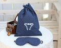 Cute Birthday Gift For Her, Navy Blue Travel Lingerie Bag For Her, Bridal Shower Gift, Adjustable Sleeping Eye Mask
