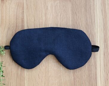 Marineblau verstellbare Schlafaugenmaske, Reisegeschenke aus Leinen für Männer, Augenabdeckung für Reisen