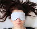 Adjustable Sleeping Eye Mask, Organic Eye Cover For Travel, Gray And White Checker Cotton Travel Gifts