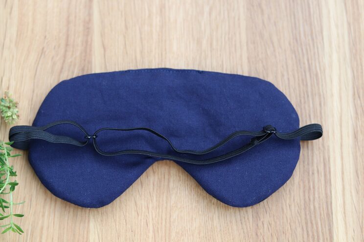 Navy Blue Adjustable Sleeping Eye Mask, Linen Travel Gifts For Men, Eye Cover For Travel