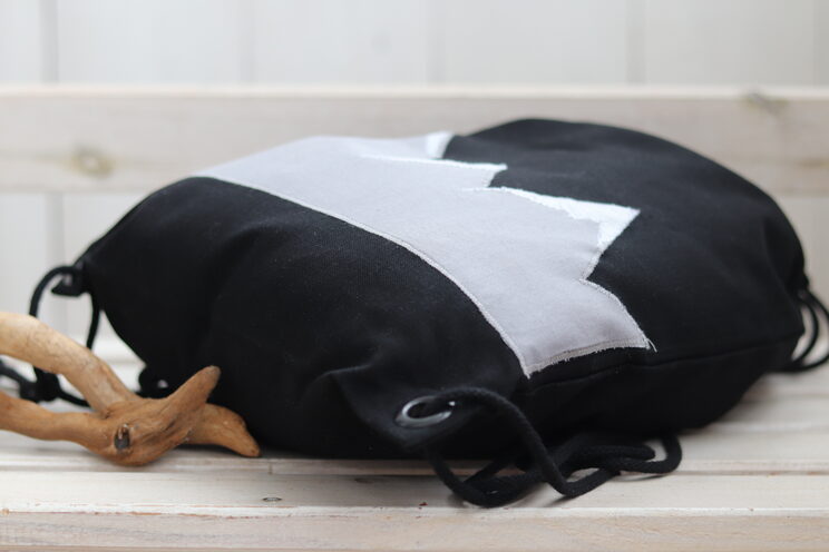 Bawełniany Czarny Plecak, Lekki Prezent Podróżny, Minimalistyczny Plecak Czarnych Gór