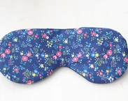 Adjustable sleeping eye mask, blue floral cotton travel gifts, Organic Eye cover for Travel