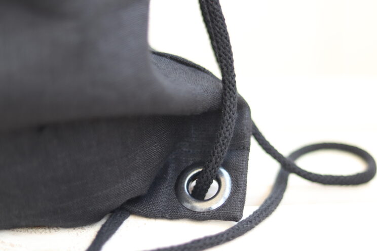 Elegantni Crni Laneni Ruksak S Džepom Na Patentni Zatvarač, Jednostavan Poklon Za Putovanja Male Veličine