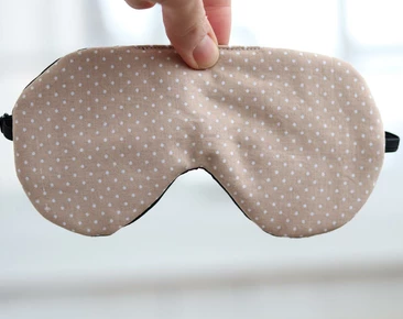 Adjustable sleeping eye mask, beige dots cotton travel gifts, Organic Eye cover for Travel
