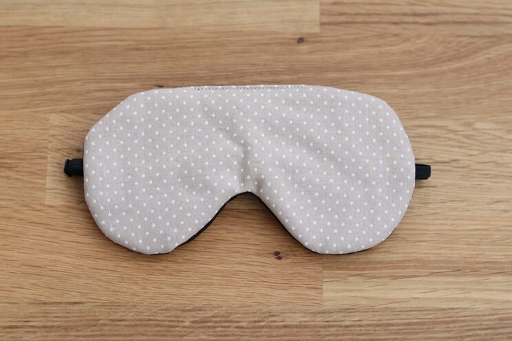 Verstellbare Schlafaugenmaske, Reisegeschenke Aus Beige Gepunkteter Baumwolle, Bio Augenabdeckung Für Die Reise