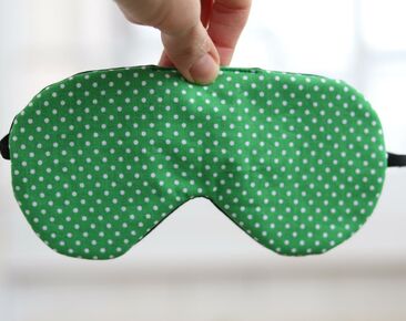Adjustable sleeping eye mask, green dots cotton travel gifts, Organic Eye cover for Travel