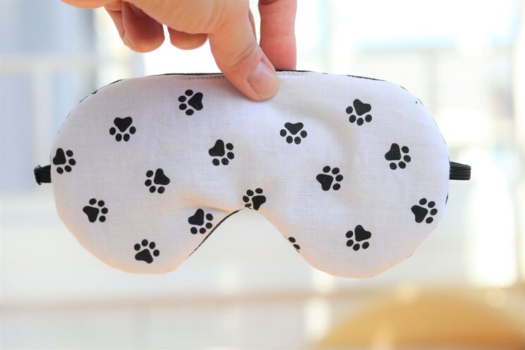 Sleeping Eye Mask Cute, Adjustable Relaxation Eye Cover With Paw Prints, Organic Travel Accessories