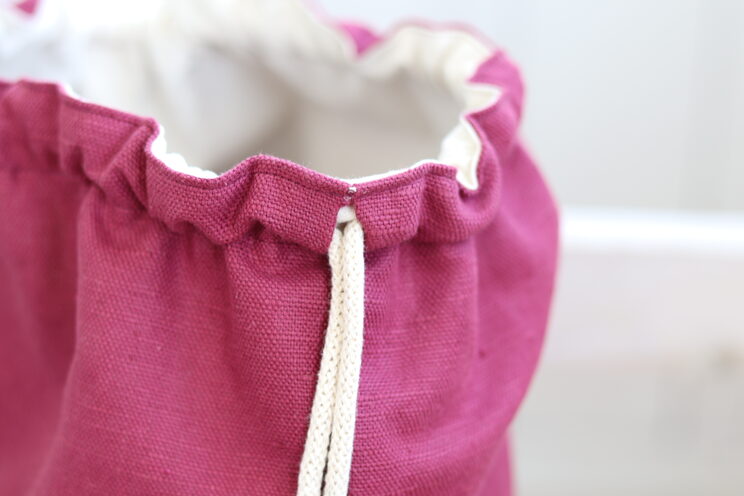 Linen&Cotton Backpack With Zippered Pocket, Lightweight Travel Gift For Her, Drawstring Botanic Backpack 