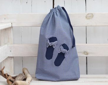 Cute shoe bag organizer, gift for her, Stripes Travel Shoe Bag