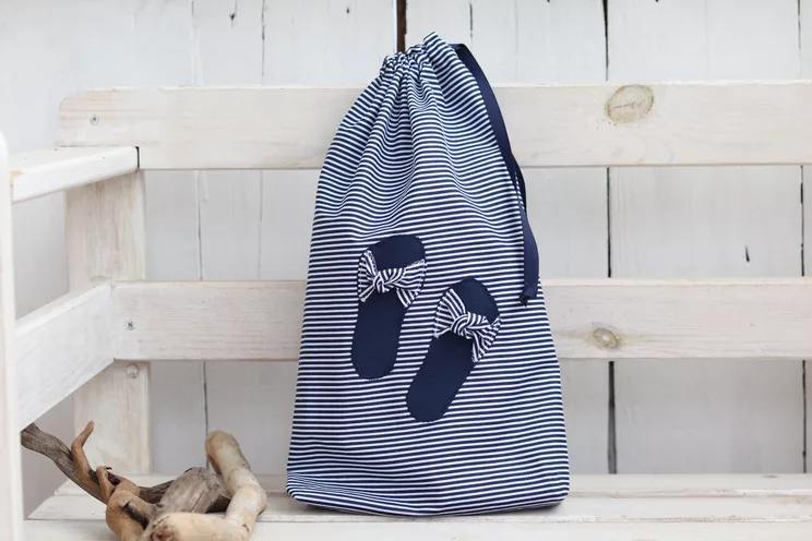 Cute shoe bag organizer, gift for her, Stripes Travel Shoe Bag