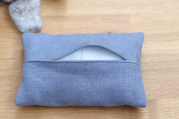 Elegant Dark Gray Linen 30th Birthday Idea, Personalized Travel Tissue Holder, Gift For Dad, Graduation Gift, Tissue
