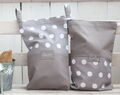 Cotton Polka Dots Daycare Pouches For Kids, Clean And Dirty Lingerie Bags For Kindergarten, Baby Shower Gift