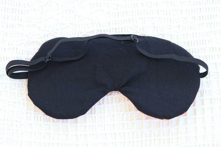Adjustable Sleeping Eye Mask, Black Dots Cotton Travel Gifts, Organic Eye Cover For Travel