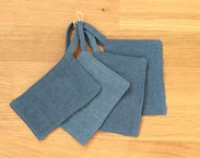 Linen Cleaning Organic pads, set of 4, Kitchen Zero waste lifestyle, Reusable bathroom pads, Linen Washcloth