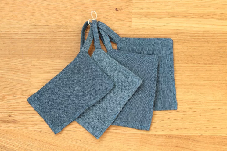 Linen Cleaning Organic pads, set of 4, Kitchen Zero waste lifestyle, Reusable bathroom pads, Linen Washcloth