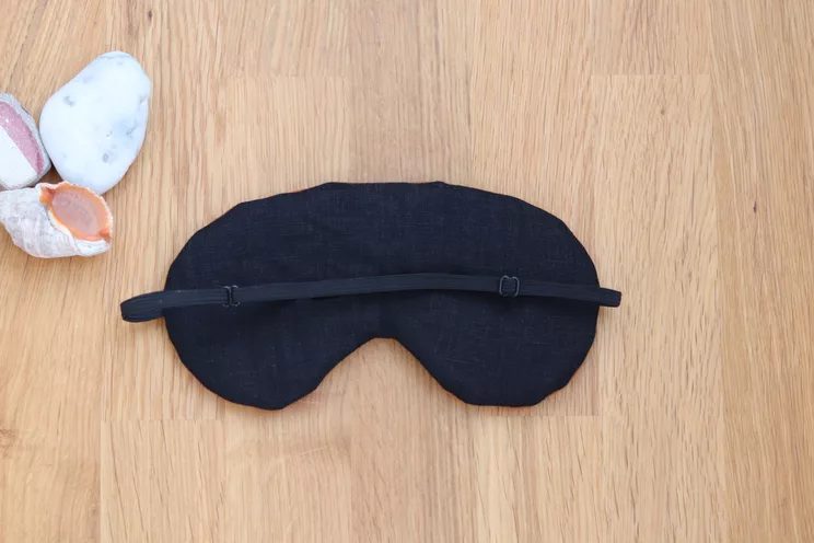 Adjustable Sleeping Eye Mask, Green Linen, Both Sides Travel Gifts, Eye Cover For Travel 