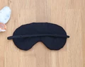 Adjustable Sleeping Eye Mask, Green Linen, Both Sides Travel Gifts, Eye Cover For Travel 
