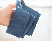 Linen Cleaning Organic pads, set of 4, Kitchen Zero waste lifestyle, Reusable bathroom pads, Linen Washcloth