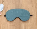 Adjustable Sleeping Eye Mask, Green Linen, Both Sides Travel Gifts, Eye Cover For Travel 
