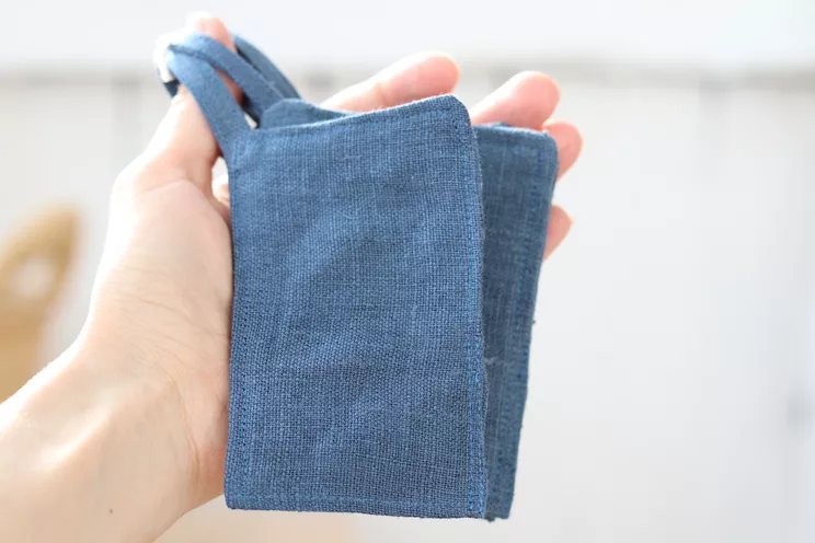 Linen Cleaning Organic pads, set of 4, Kitchen Zero waste lifestyle, Reusable bathroom pads, Linen Washcloth