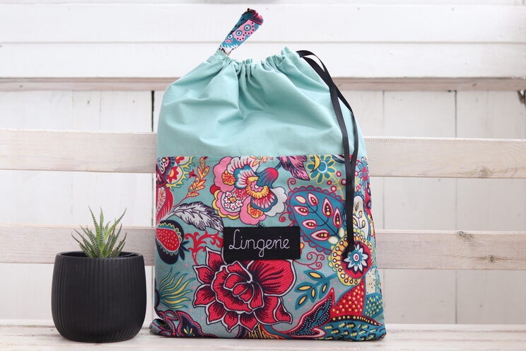 Reisetasche Mit Orientalischer Blume Für Unterwäsche Mit Namen, Reise Dessous Tasche, Tasche Für Schmutzige Kleidung Aus
