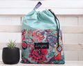 Travel Bag With Oriental Flower For Underwear With Name, Travel Lingerie Bag, Cotton Dirty Clothes Bag, Paisley Pattern