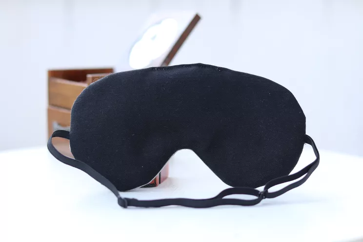 Elegant Adjustable sleeping eye mask, Ecru linen Eye cover for Travel, wedding gift for her