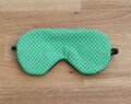 Verstellbare Schlafaugenmaske, Reisegeschenke Aus Baumwolle Mit Grünen Punkten, Organische Augenabdeckung Für Die Reise
