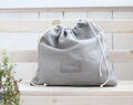 Linen Lingerie Bag, Laundry Travel Bag, Grey Custom Label Travel Accessories, Shoe Bag, Honeymoon Gift, Underwear Bag