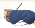 Adjustable Sleeping Eye Mask Made Of Cotton, Organic Eye Cover For Travel, Blue Travel Gifts