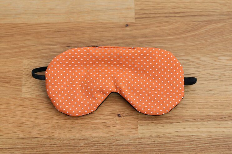 Adjustable Sleeping Eye Mask, Orange Dots Cotton Travel Gifts, Organic Eye Cover For Travel