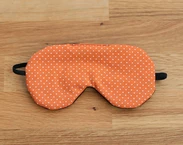 Verstellbare Schlafaugenmaske, Reisegeschenke aus Baumwolle mit orangefarbenen Punkten, organische Augenabdeckung für die Reise